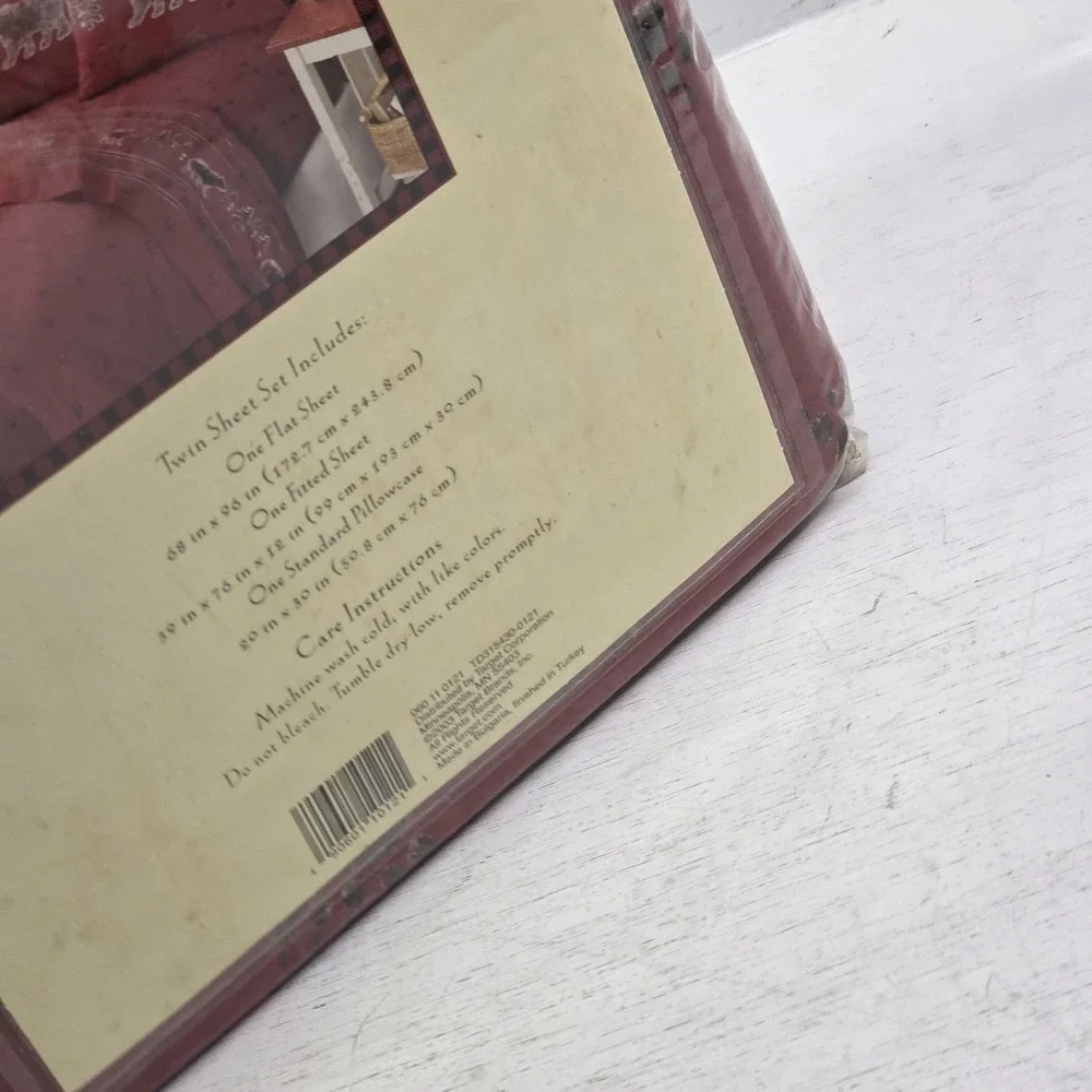 Woolrich Holiday Red Flannel Twin Sheet Set Christmas Outdoor Lodge Cabin Bear